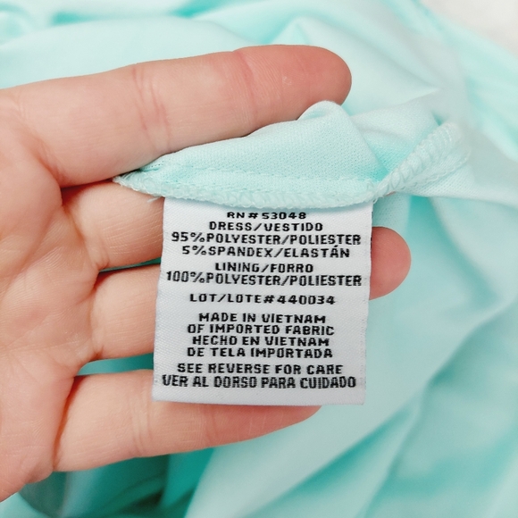 New MORGAN & CO. Aqua Marine Spaghetti Straps Evening/Cocktail Maxi Dress P6106 - Picture 11 of 12